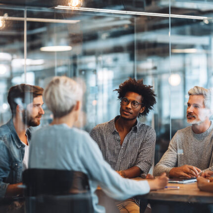 Business Team Meeting in Modern Office Scene